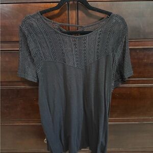 Torrid Black Lace Detail Blouse